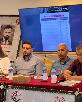 صورة من اللقاء الذي عقده مركز عروبة ومركز حنظلة حول الاعتقال الاداري